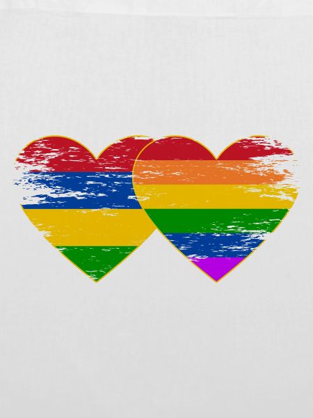 Mauritius Regenbogen Flagge Herz used