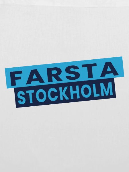Farsta Stockholm Blaue Typografie-Layout