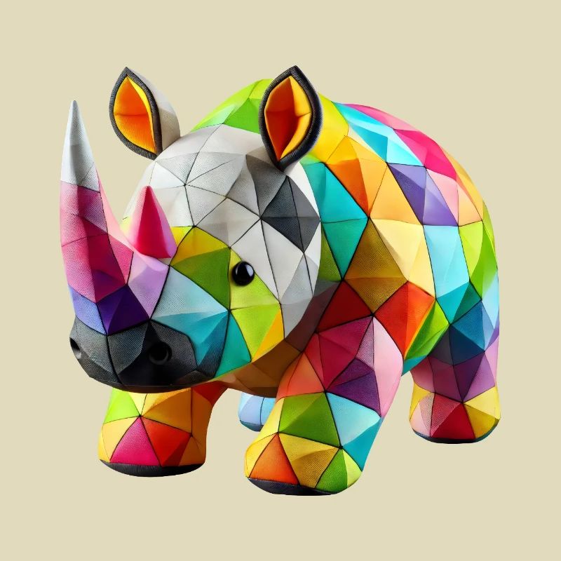 Rhinoceros Rhino Polygone Patchwork