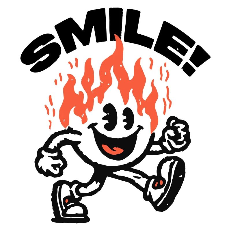 Lächeln! Feuriger Freund Smiley