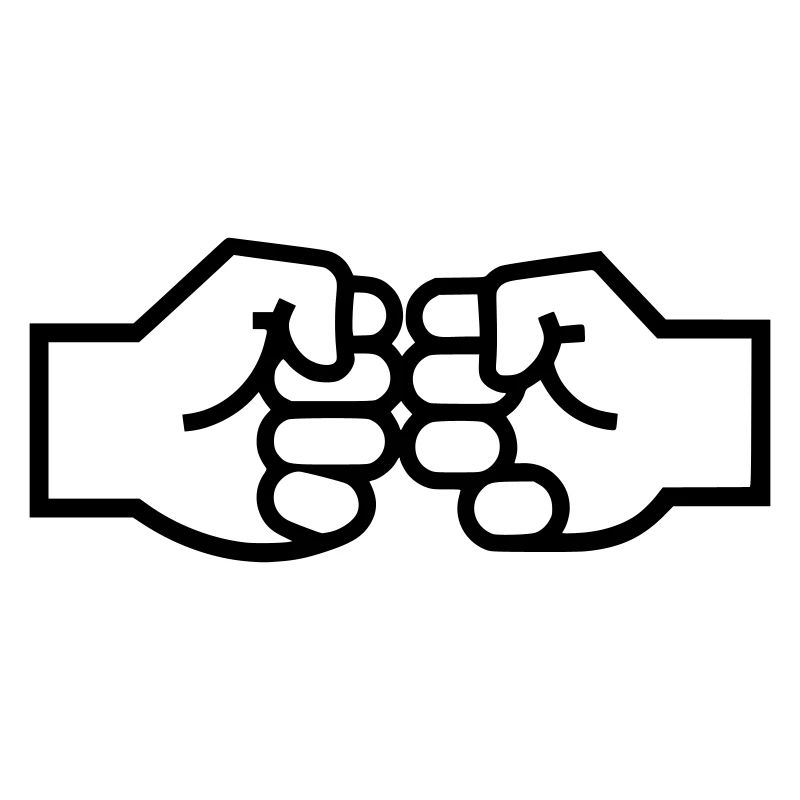 Faust Check Fistbump Hände Outline