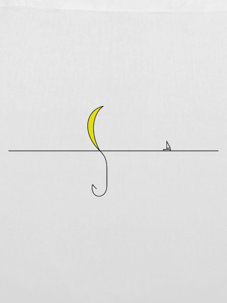 Nachtmond Silhouette Gelb Akzent