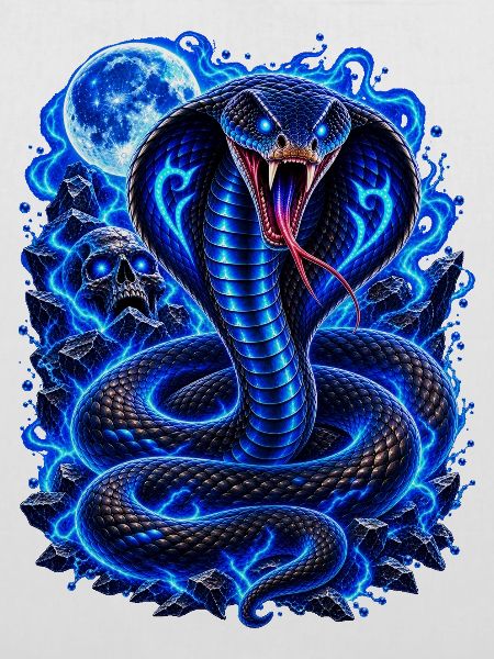 Blaue Neon Kobra