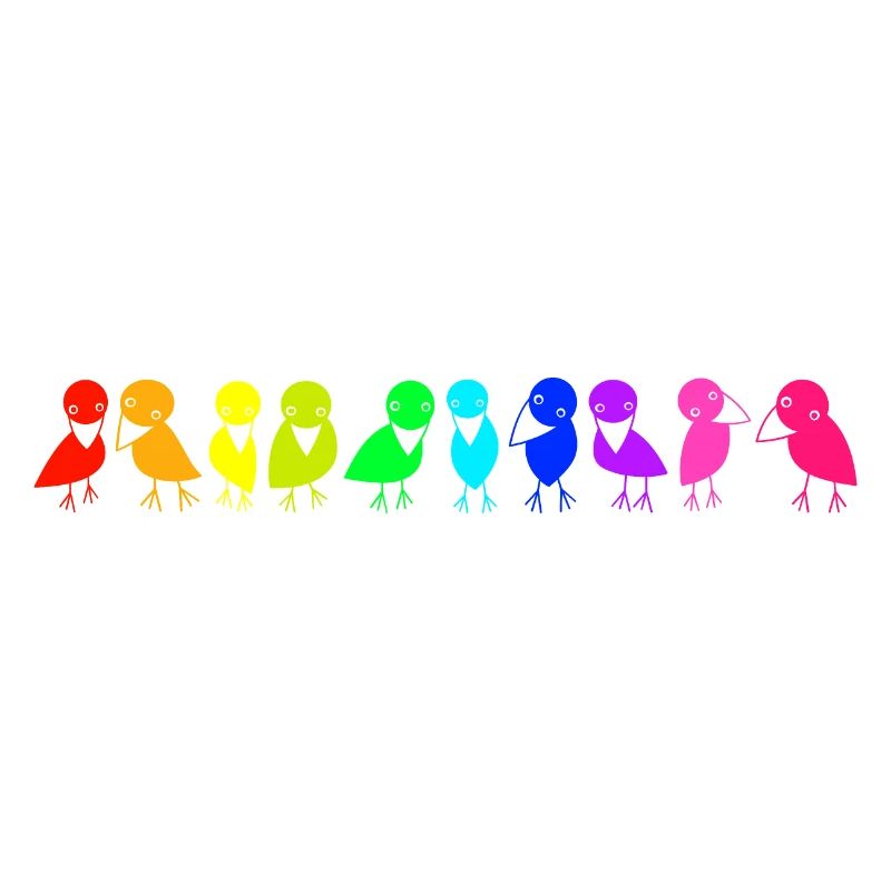 bunte Vogelreihe Raben