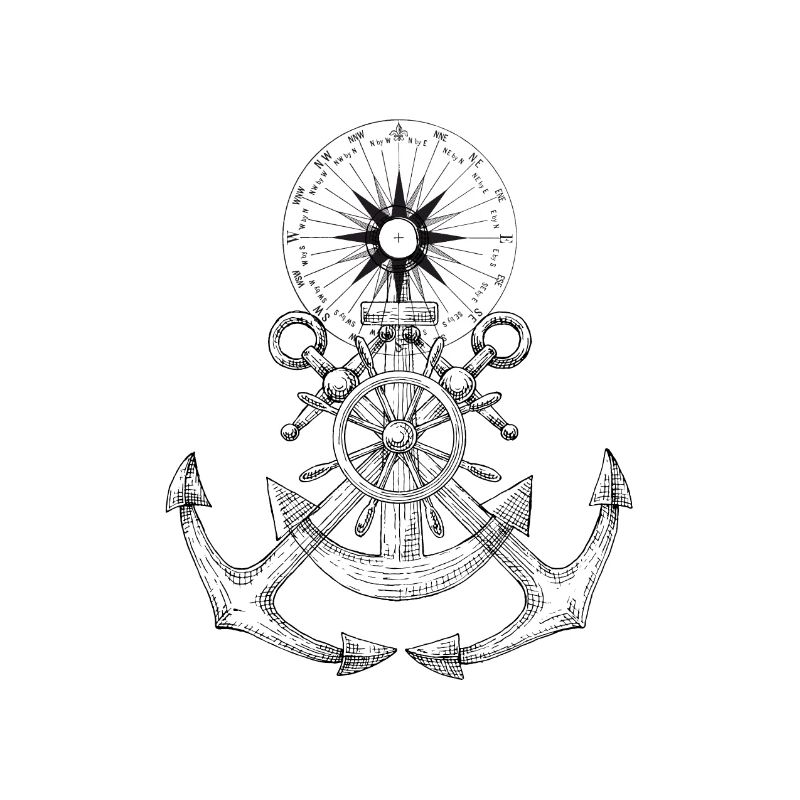 Anker mit Kompass