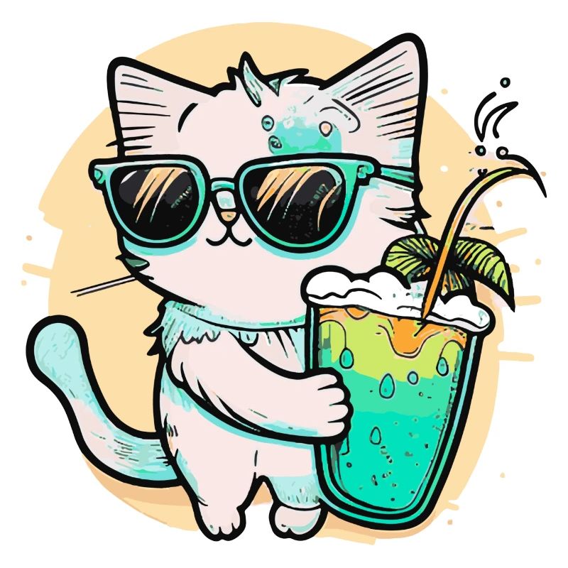 Le chat le plus cool de la plage