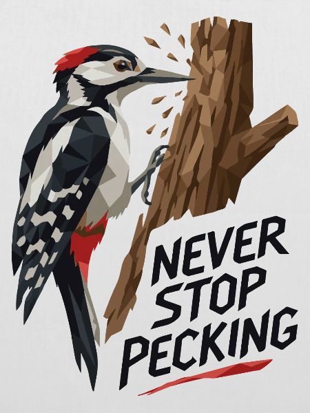 Never Stop Picking – Schwarzer Text