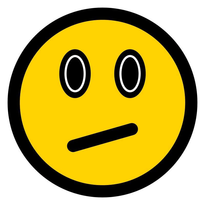 Neutral Emoticon - Image Symbol - Stroke Face