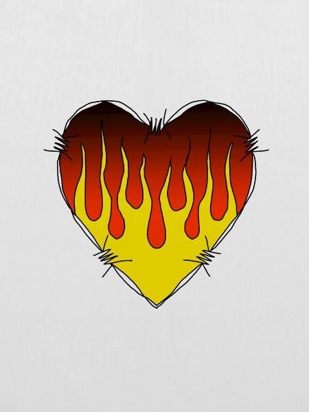 Flammenherz im Draht