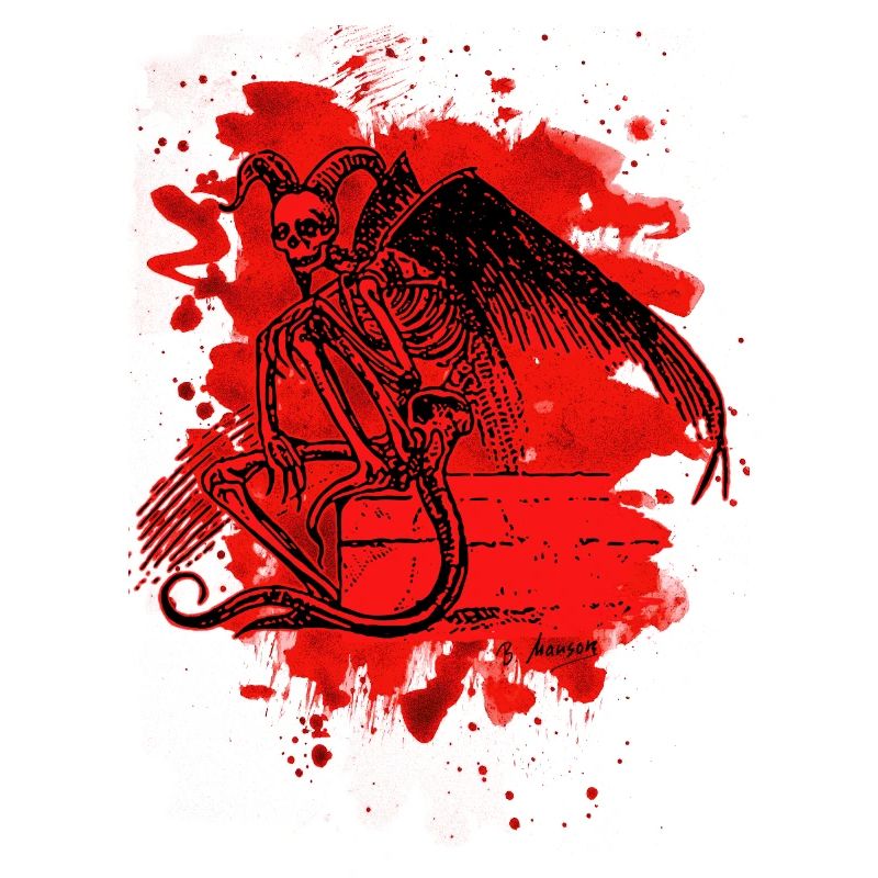 Sitting Demon – bleached red