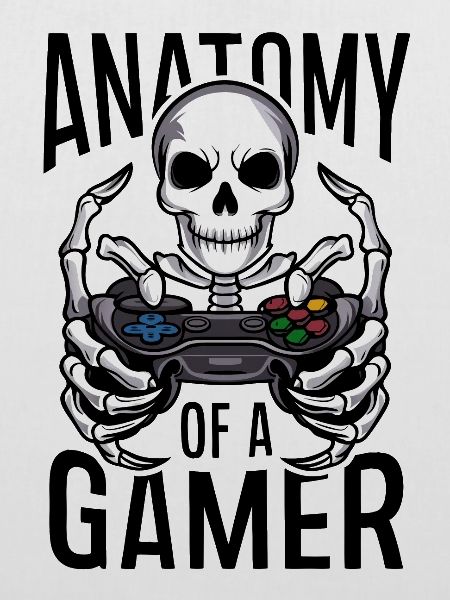 Gamer Skeleton mit Gamecontroller