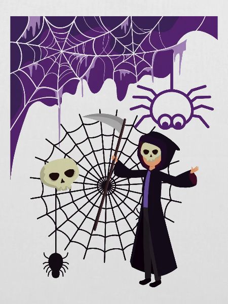 Grim Reaper im Spinnennetz
