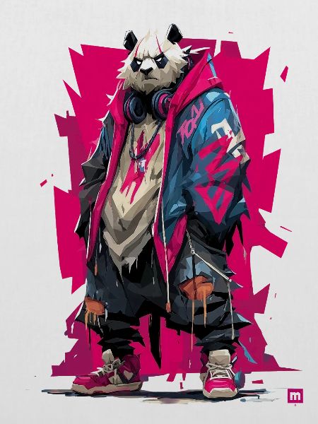 Panda Streetpunk Neonjacke
