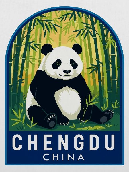Chengdu China-Riesenpanda-Bambuswaldabzeichen