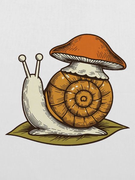 Schnecke mit Pilzhut