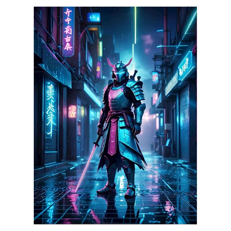 Neon-Samurai der Nacht