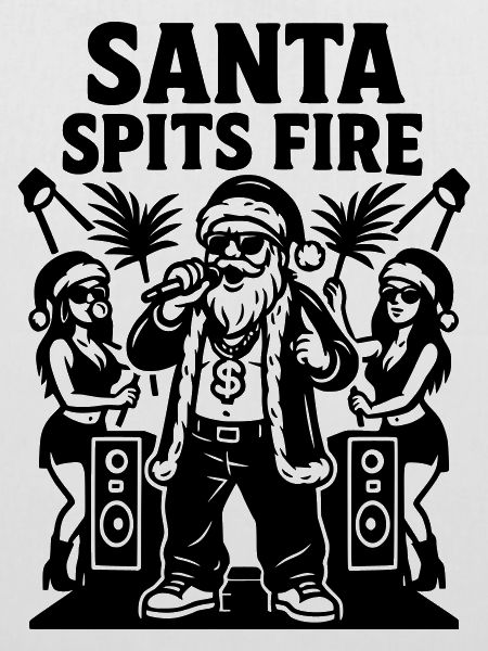 Rapper Weihnachtsmann Santa Spits Fire