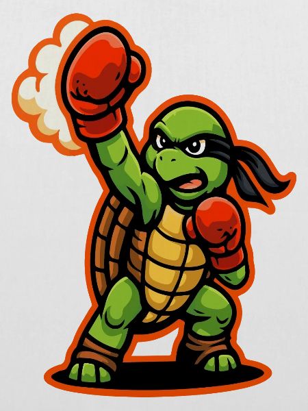 Boxing Turtle Fighter Power Punch Maskottchen