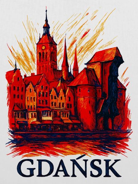 Danzig Gdańsk Stadtmotiv Silhouette Polen Geschenk