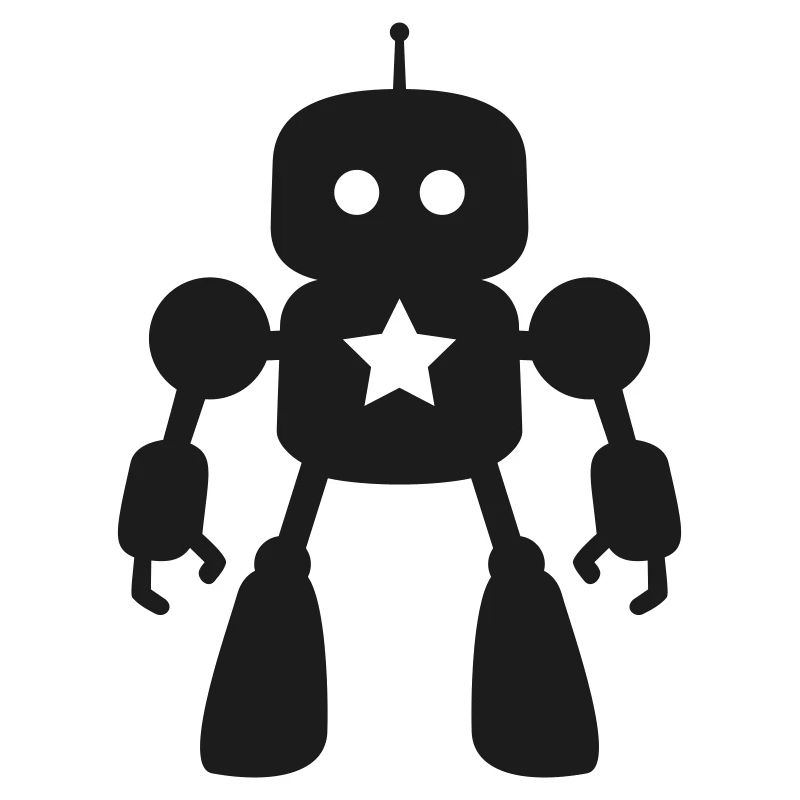 Roboter mit Stern KI Sci-Fi Nerd