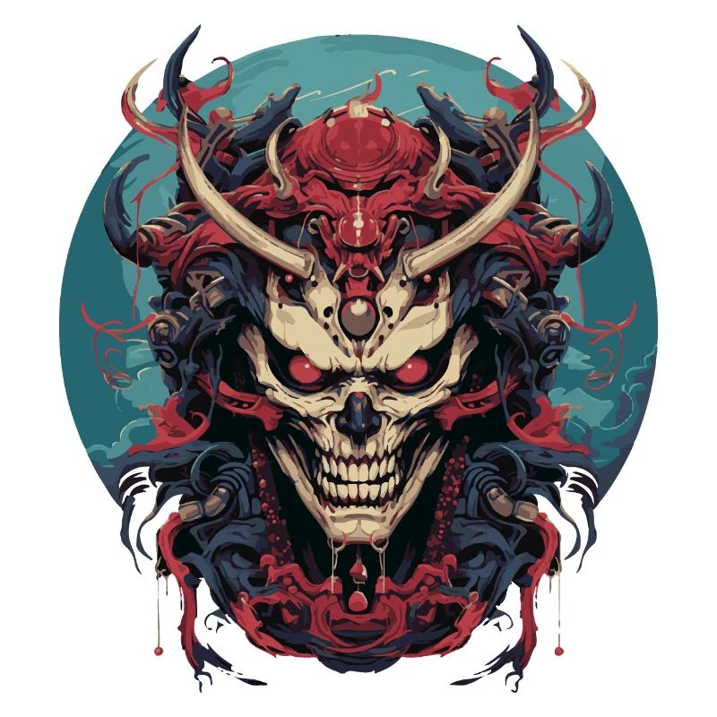 Japanischer Dämon Samurai. Oni Yokai Samurai