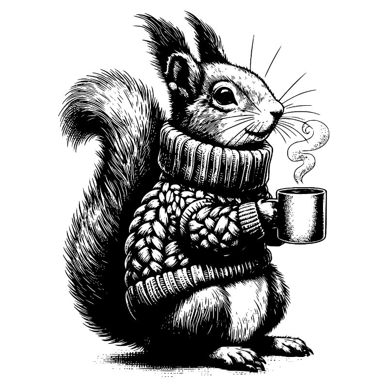 Squirrel with tea