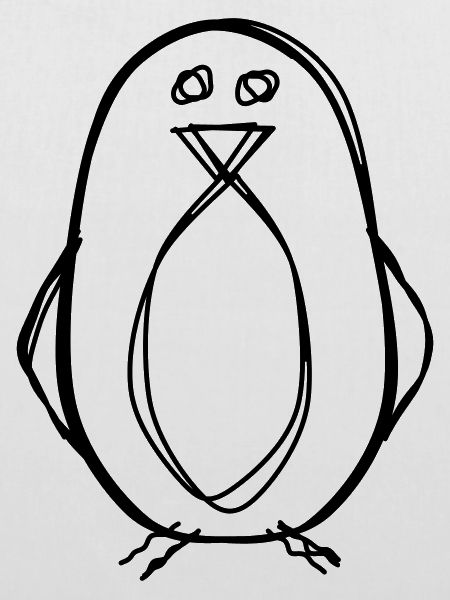 Pinguin handgezeichnet