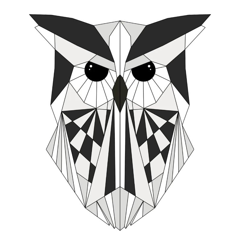 Weiße Eule geometrisch