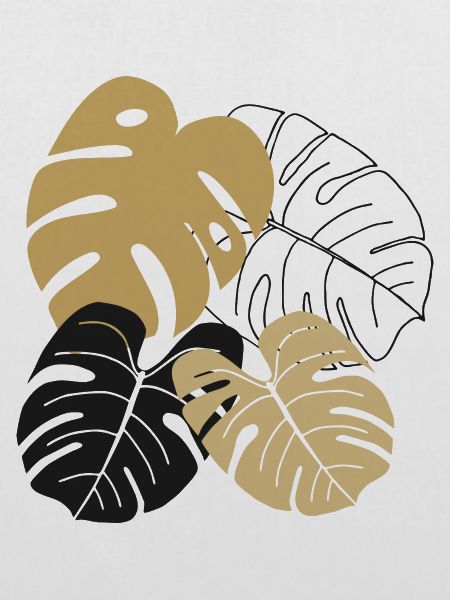 Monstera Blätter Line Art