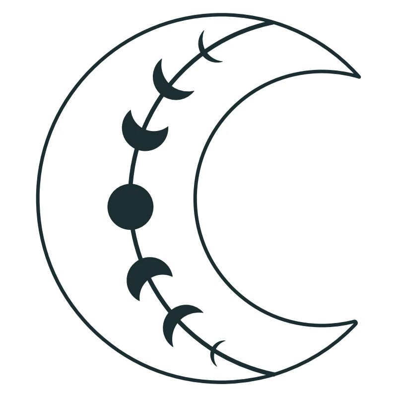 Large single BOHO crescent moon phases