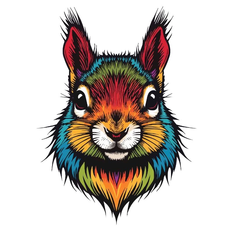 Buntes Eichhörnchen tierische Farbexplosion