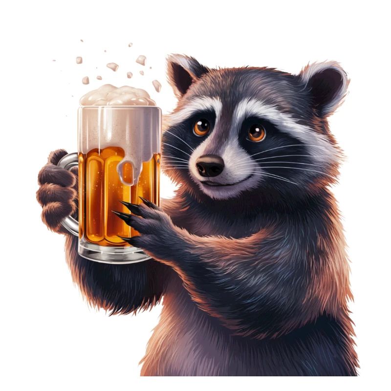 Waschbär Bier Geschenk