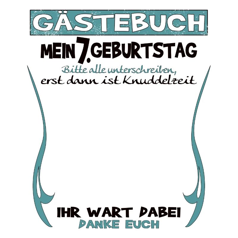 7. Geburtstag Junge & Mädchen Gästebuch