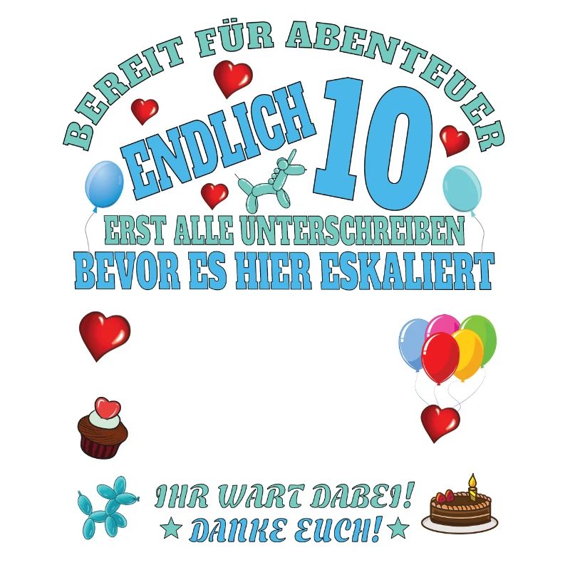 10. Geburtstag Junge & Mädchen Gästebuch