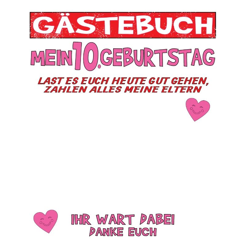 10. Geburtstag Mädchen & Junge Gästebuch