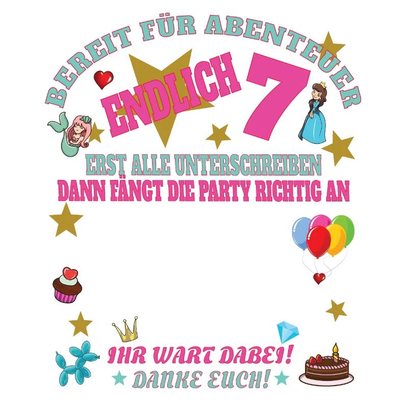 7. Geburtstag Junge Gästebuch Mädchen