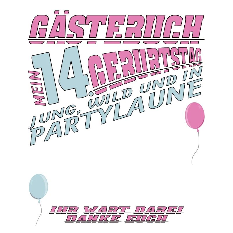 14. Geburtstag Mädchen & Junge Gästebuch