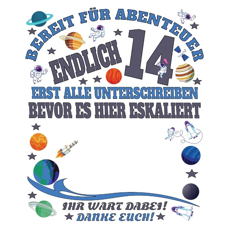 14. Geburtstag Mädchen & Junge Gästebuch
