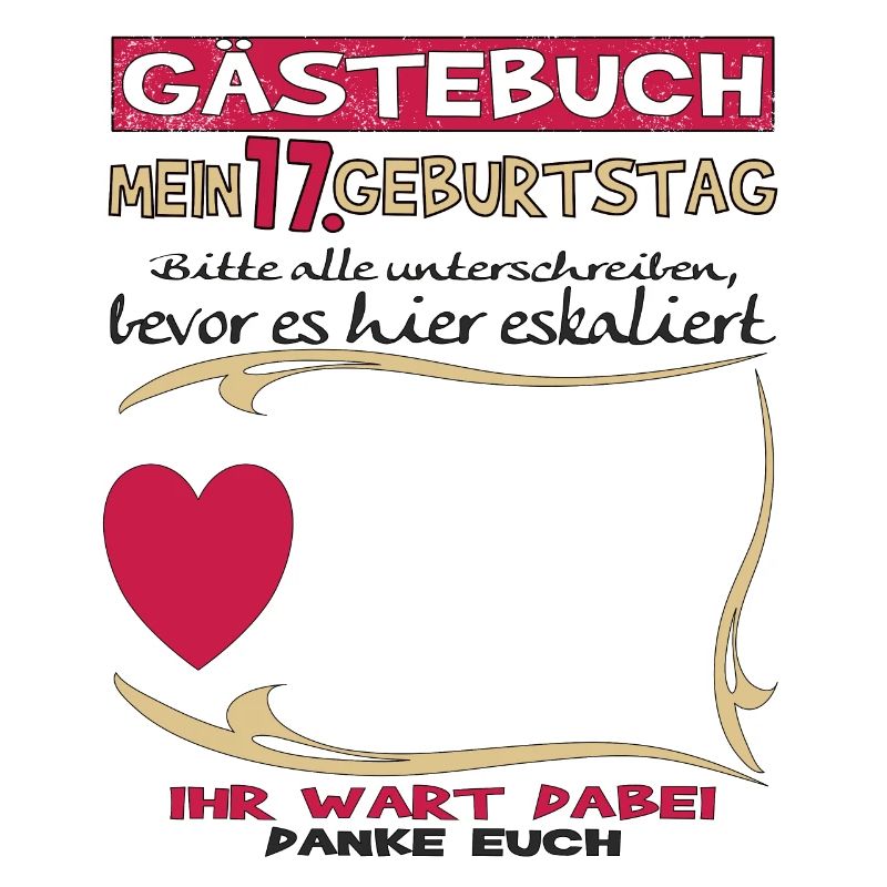17. Geburtstag Mädchen & Junge Gästebuch