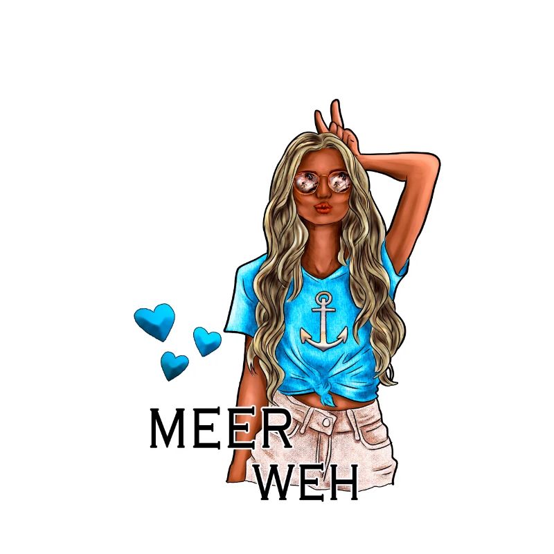 Meerweh Mädchen Illustration