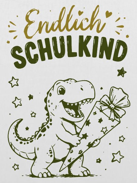 Endlich Schulkind Dino Stift