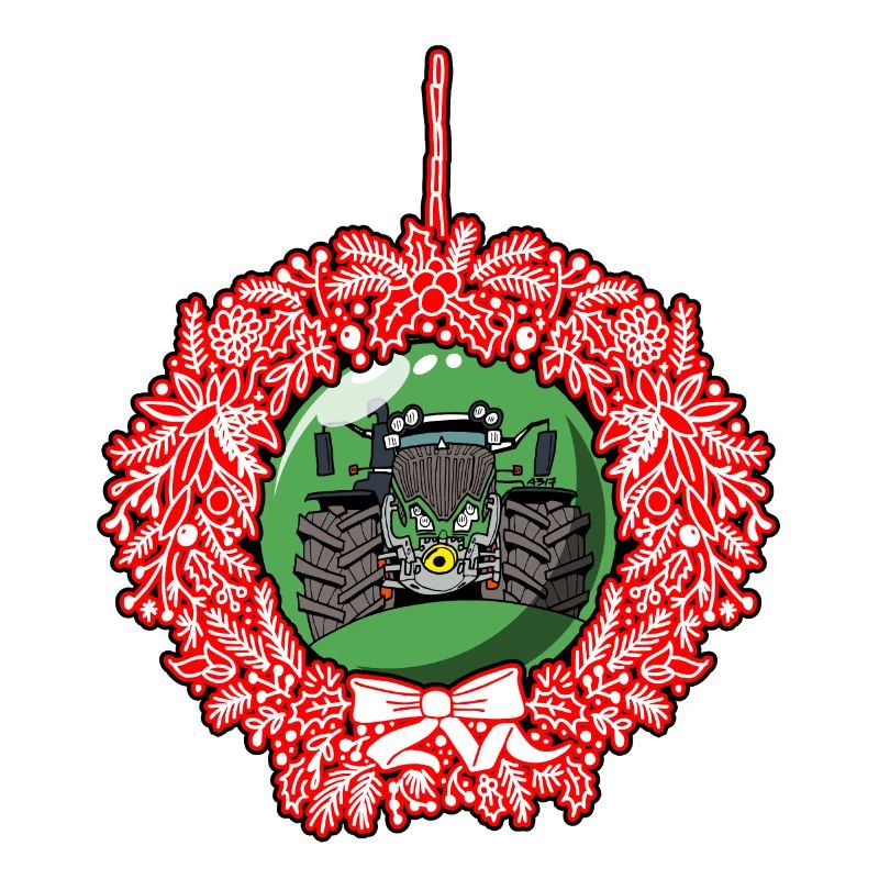 Weihnachtskranz Grün Traktor 512