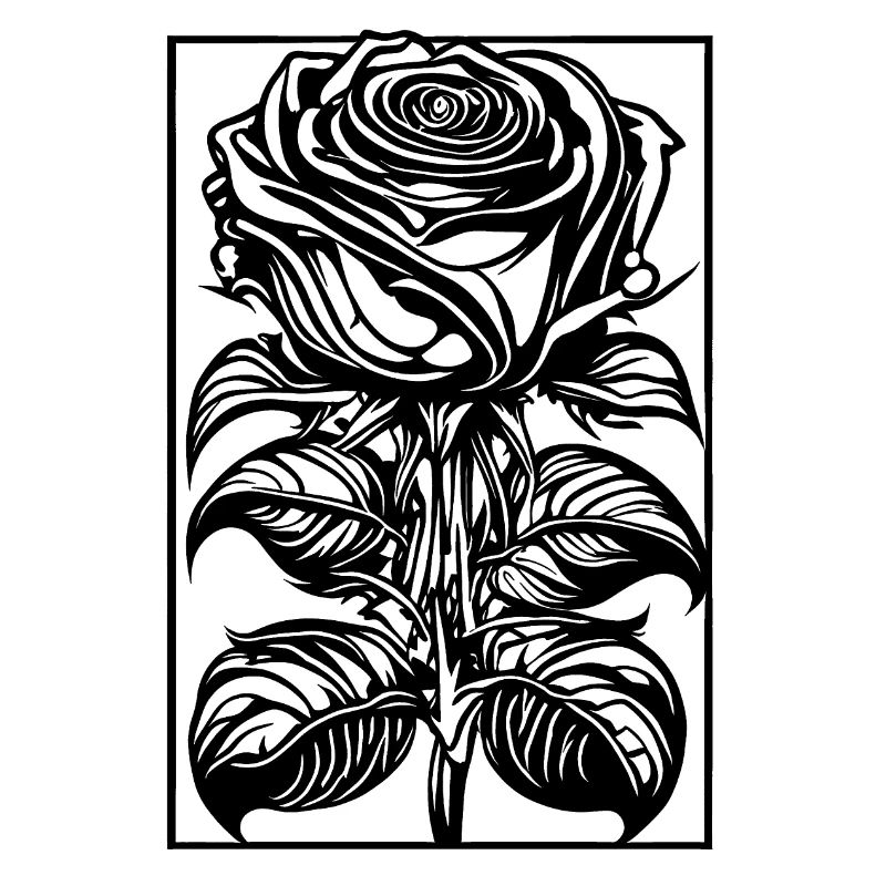 Romantische Rose mit Rahmen