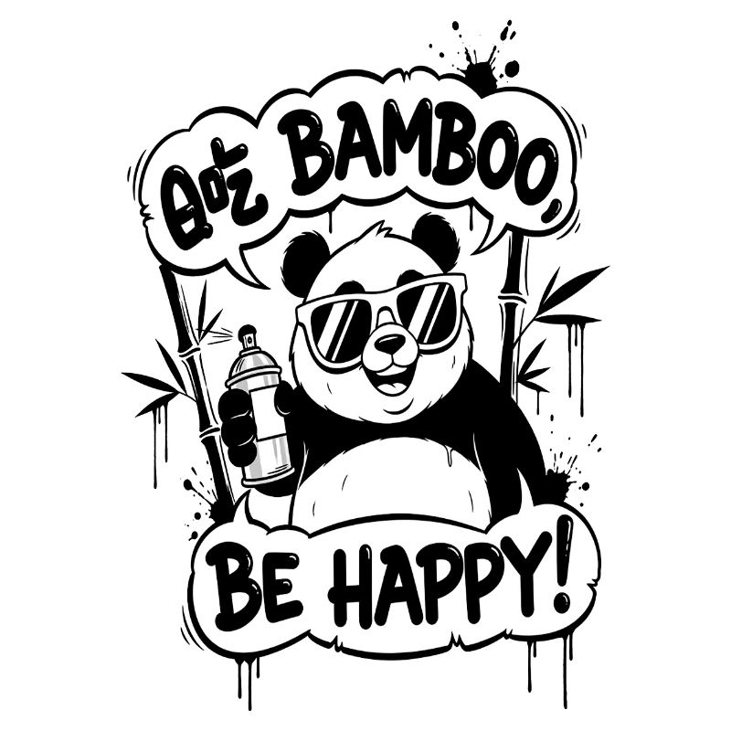 Panda Graffiti Sei glücklich