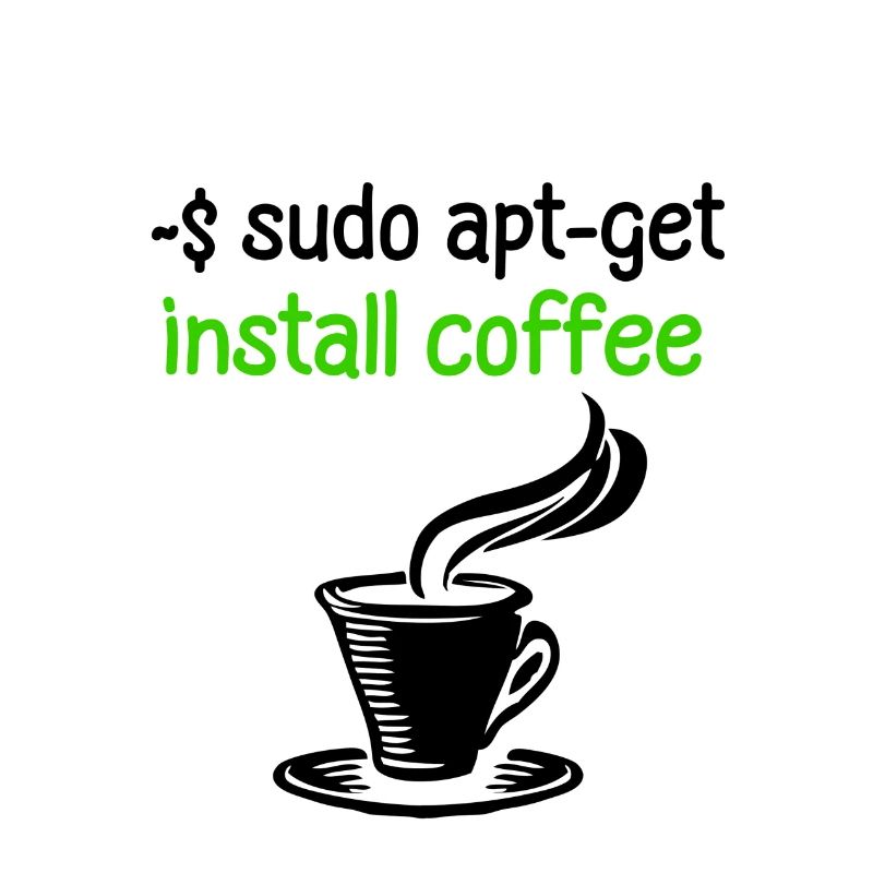 Coffee Programmer Tux Linux Coding Saying