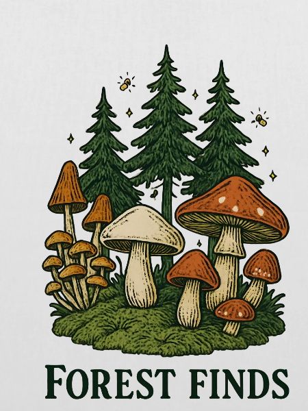 Waldfunds Pilzszene im Tannenwald