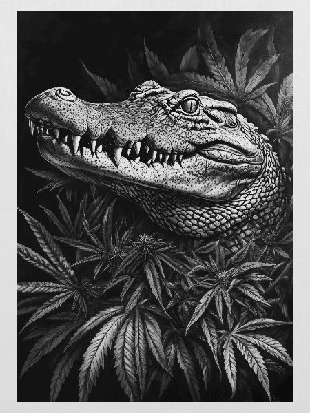 Krokodil im Hanfblattwald