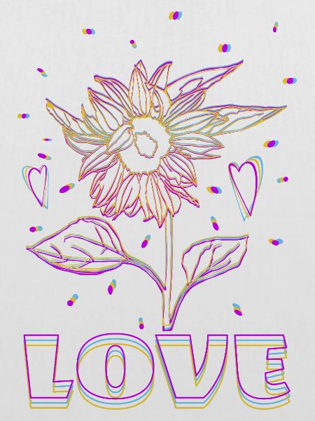 Neon Sonnenblume Love