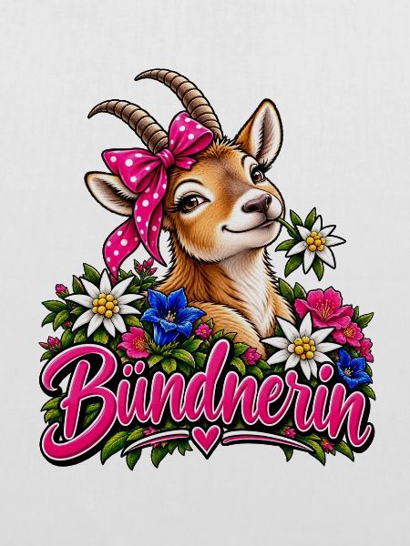Bündnerin mit Blumenkranz