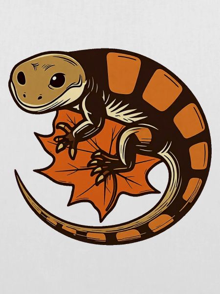 Salamander auf Herbstblatt